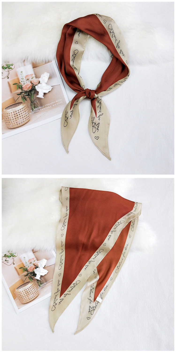 New Twill Letter Diamond-shaped Small Silk Scarf display picture 13