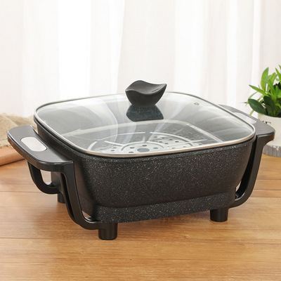 批发多功能电热锅鸳鸯电火锅麦饭石电蒸锅加深大容量火锅一件代发|ms