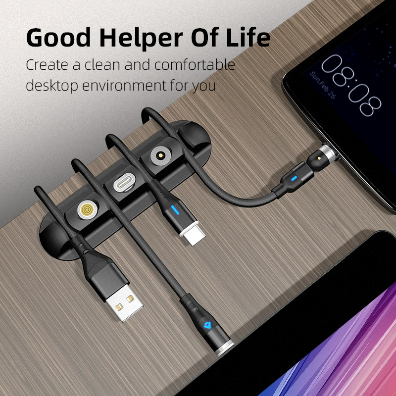 Desktop charging electromagnetic suction data cable Winders Soft glue Creative gifts Storage fixed threading wire manufacturers supply