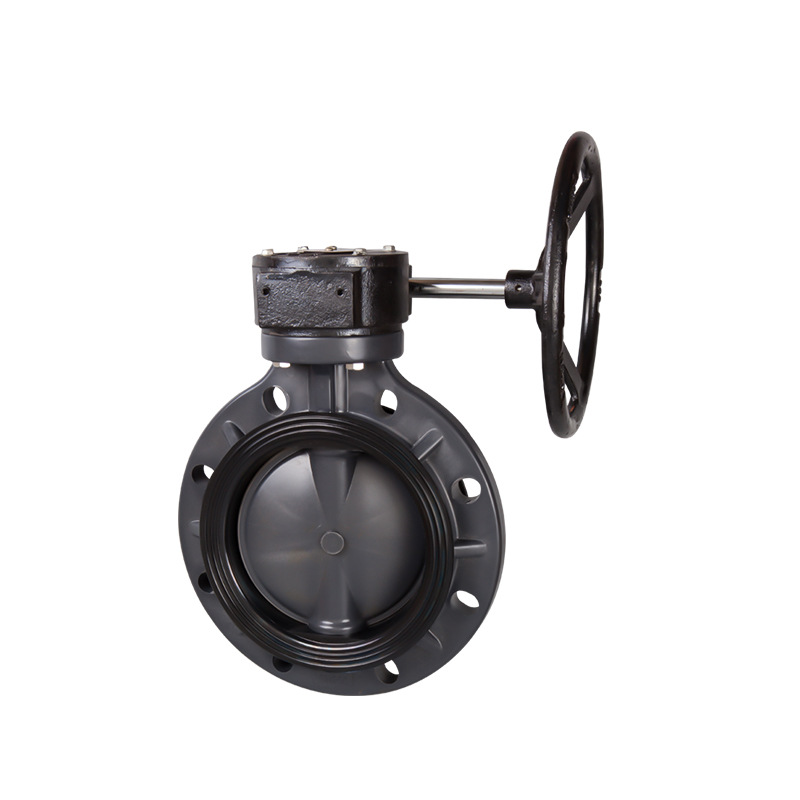 供应RPP塑料涡轮碟阀 塑胶大口径蝶阀 PP蝶阀