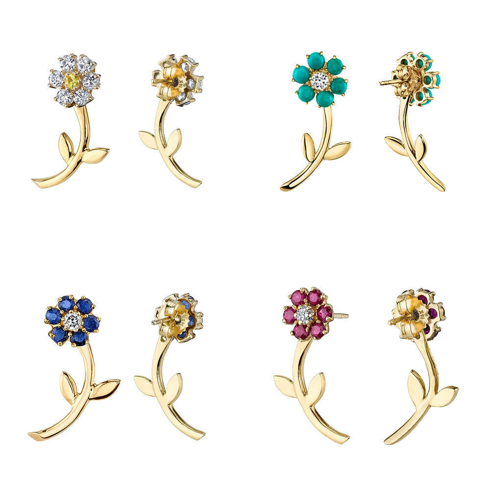 New Wave Summer Solid Color Small Daisy Flowers Earrings Simple Small Earrings Wholesale Nihaojewelry display picture 7