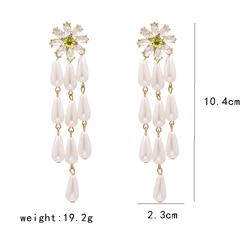 53138 Jujia Neue Blumen Perlen Wasser Tropfen Ohrringe, Übertriebene Persönlichkeit, Bekannte Elegante Weibliche Ohrringe Mit Accessoires display picture 1