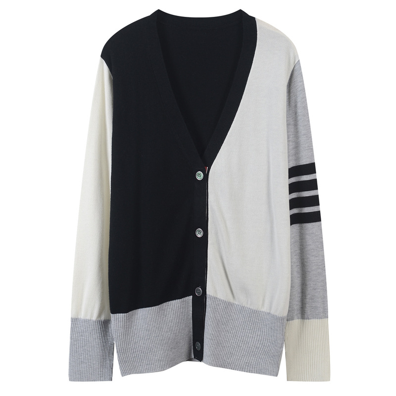 2020 autumn and winter TB sweater cardigan men's and women's lovers V-neck slim short sweater coat star