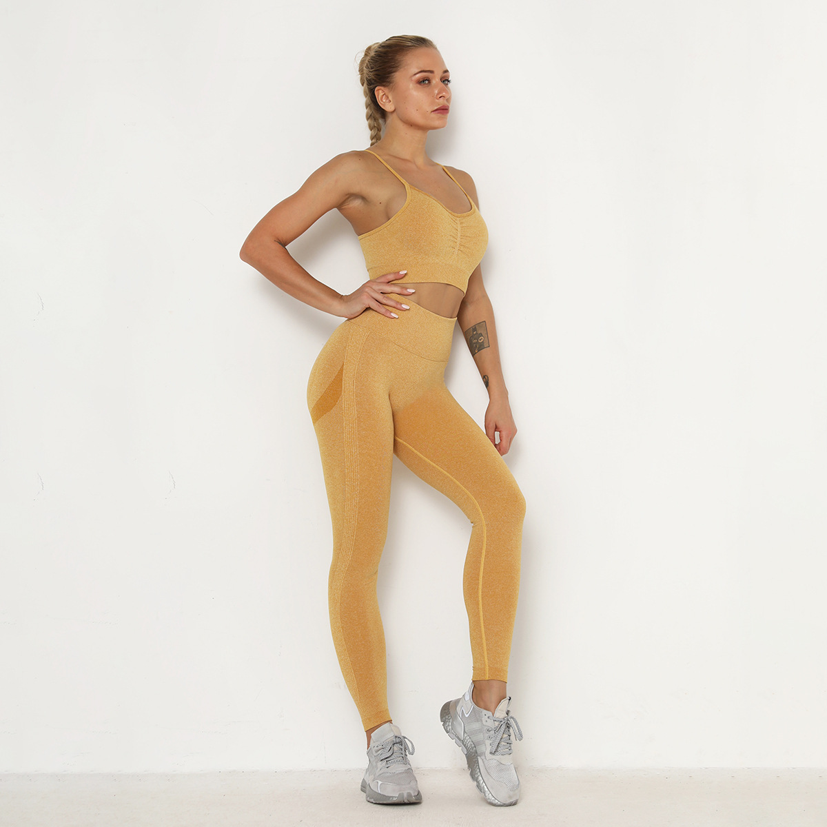 seamless knitted moisture wicking yoga pants NSLX8993