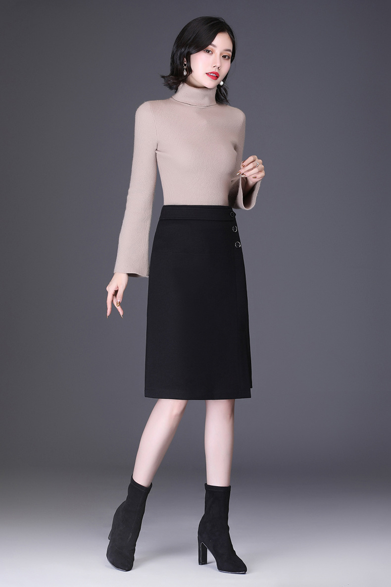 autumn and winter new slim stitching skirt  NSYZ17089