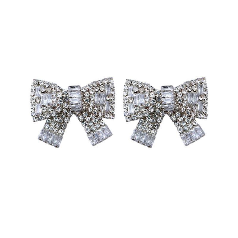 Women's Gender 1 Pair Sweet Bow Knot Rhinestone Rhinestones Ear Studs