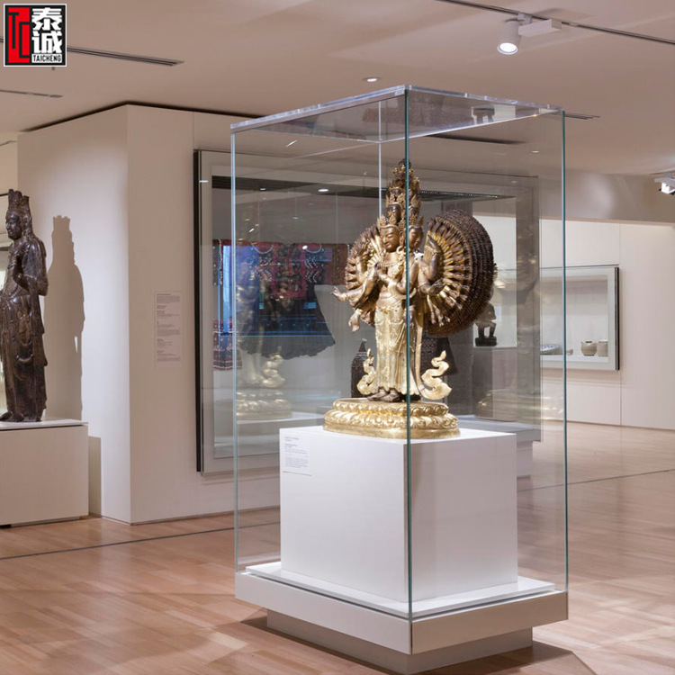 专业博物馆展柜展台制造厂历史文物透明玻璃独立柜博物馆入墙通柜