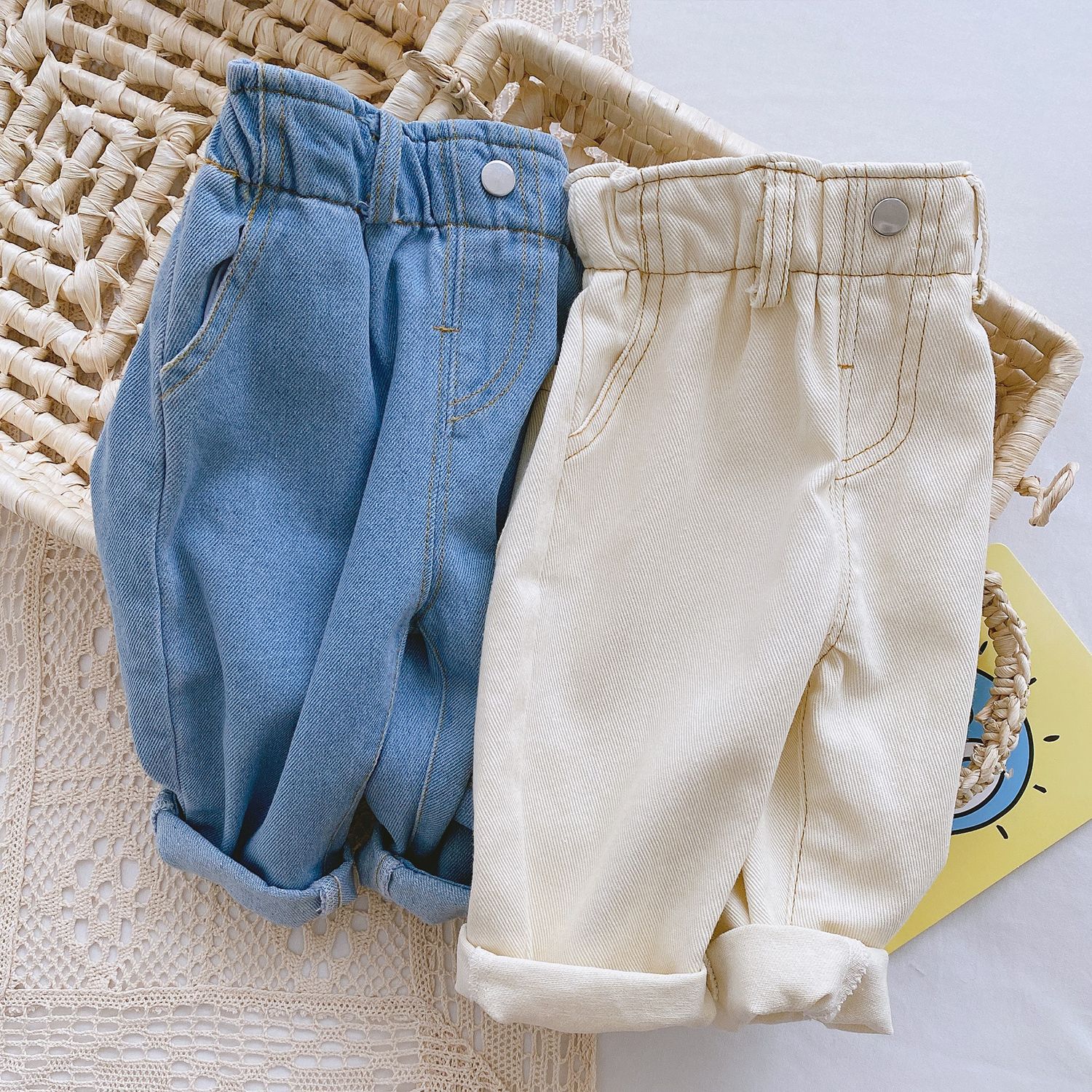 Fashion Solid Color Cotton Boys Pants display picture 2