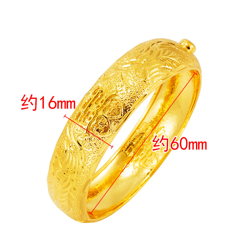 Joyería nupcial de la boda hebilla de dragón y Fénix pulsera de oro chapado en oro de la joyería de las mujeres de imitación pulsera de oro regalo de boda al por mayor