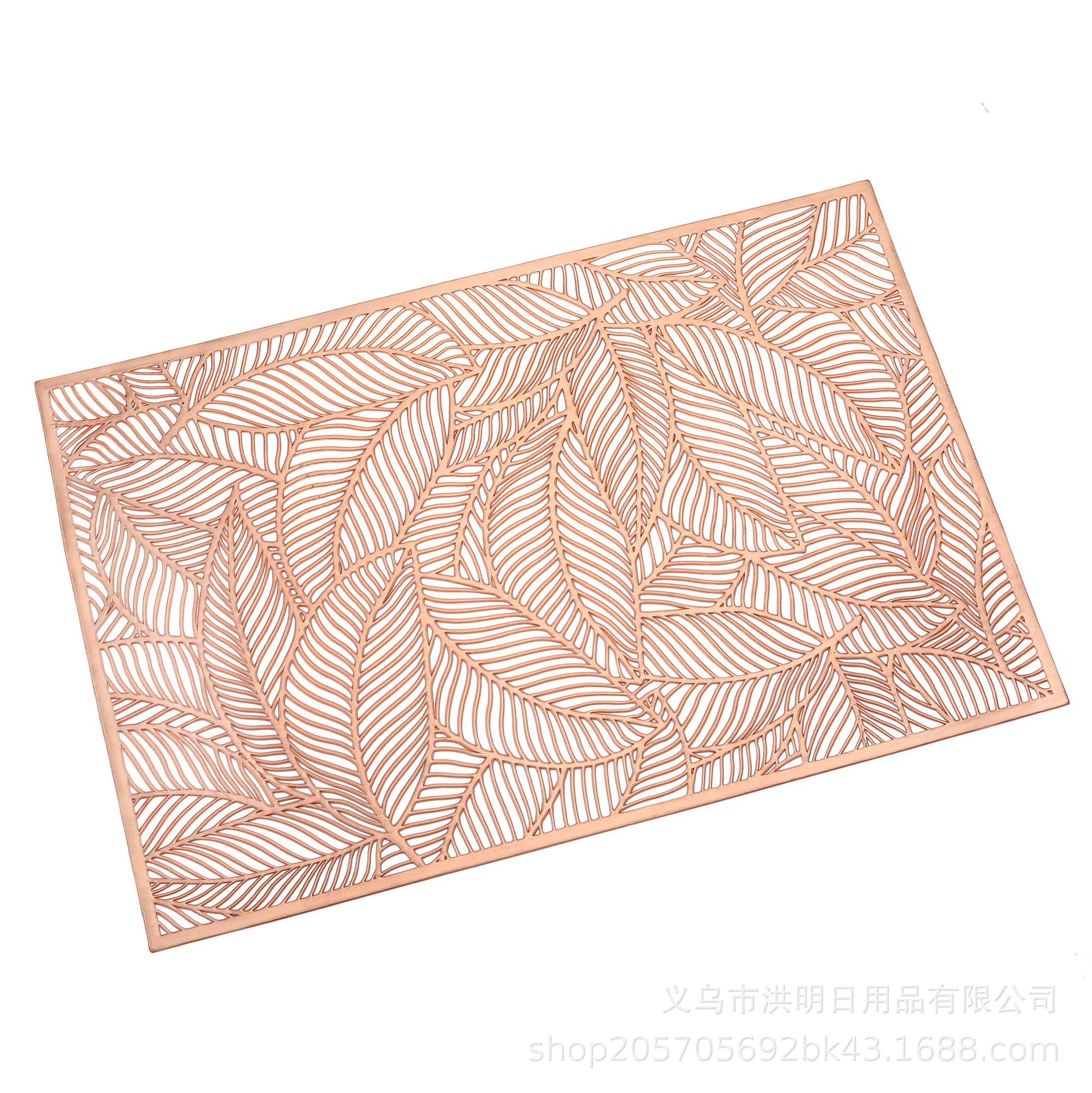 Juego de Salvamanteles de Fibra con Diseño de Hojas - Antideslizante y Anticalor, Estilo Europeo