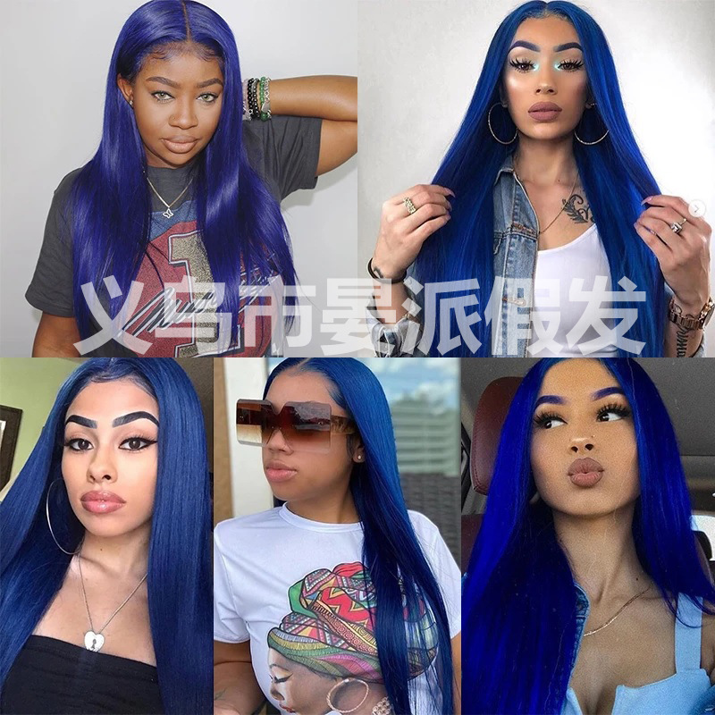 Dark-Blue-Straight-Human-Hair-
