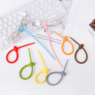 Silicone strap storage flexible tape data cable cable cable organizer Winder silicone cable organizer