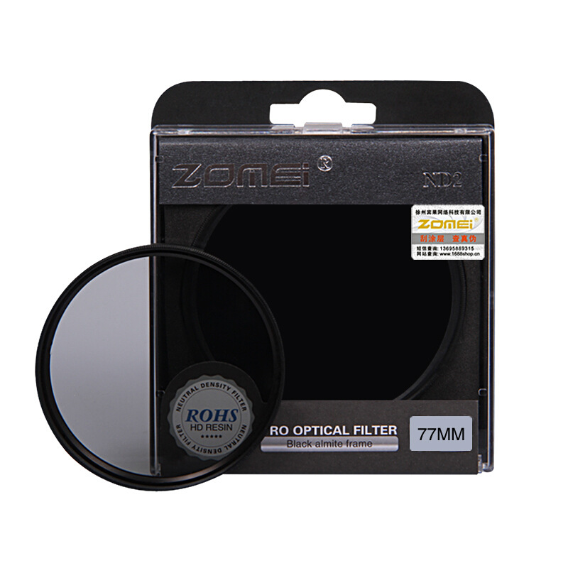 ZoMei一档减光镜ND2中灰密度镜过滤光线防曝光过度 流水夜景拍摄
