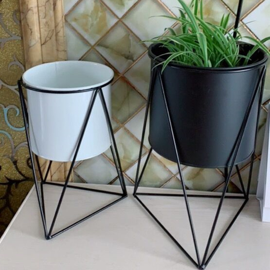 鐵藝北歐花盆ins創意家居擺件桌面花器客廳落地花架簡約裝飾批發