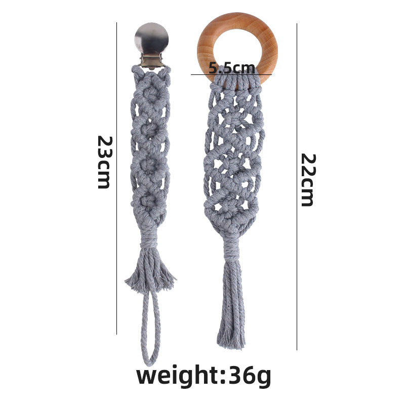 Popular plana pezón clip de haya anillo de juguete de los niños DIY bebé creativo hecho a mano tejido pezón cadena traje