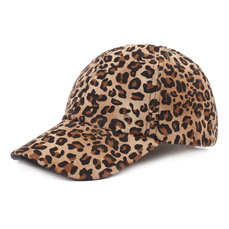 154g Weight Baseball Cap Hats Type Daily Occasion Women's Retro Leopard Crimping Baseball Cap