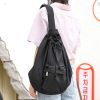 Korean Edition Versatile College wind Bucket bag Simplicity Drawstring The single shoulder bag leisure time Sen family literature nylon Inclined shoulder bag