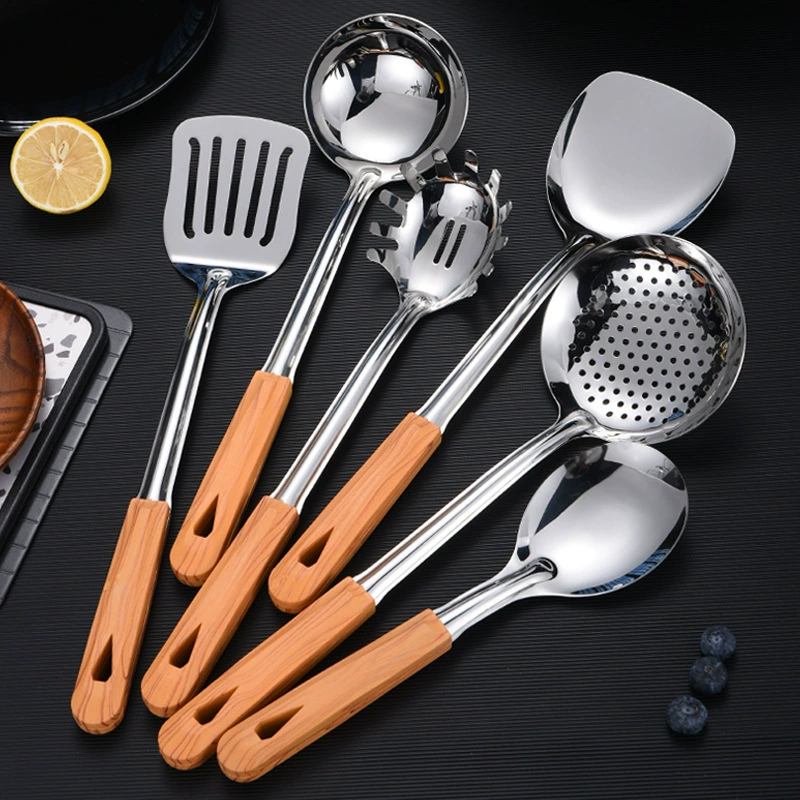 Кухонная утварь из нержавеющей стали костюм суповая ложка шпатель Толстая лопатка для приготовления пищи дуршлаг Бытовая кухонная утварь производители оптом