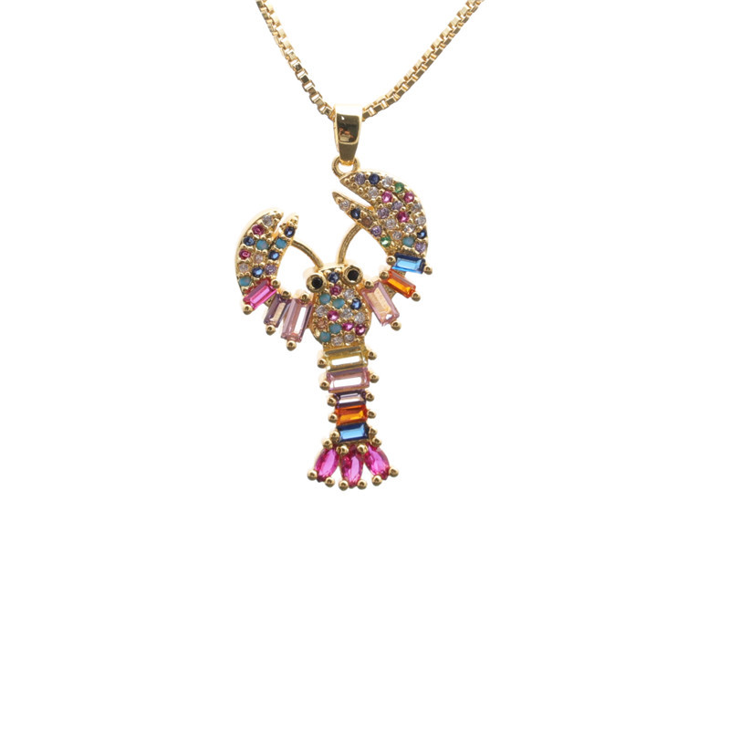 fashion microinlaid zircon crab pendant necklacepicture1
