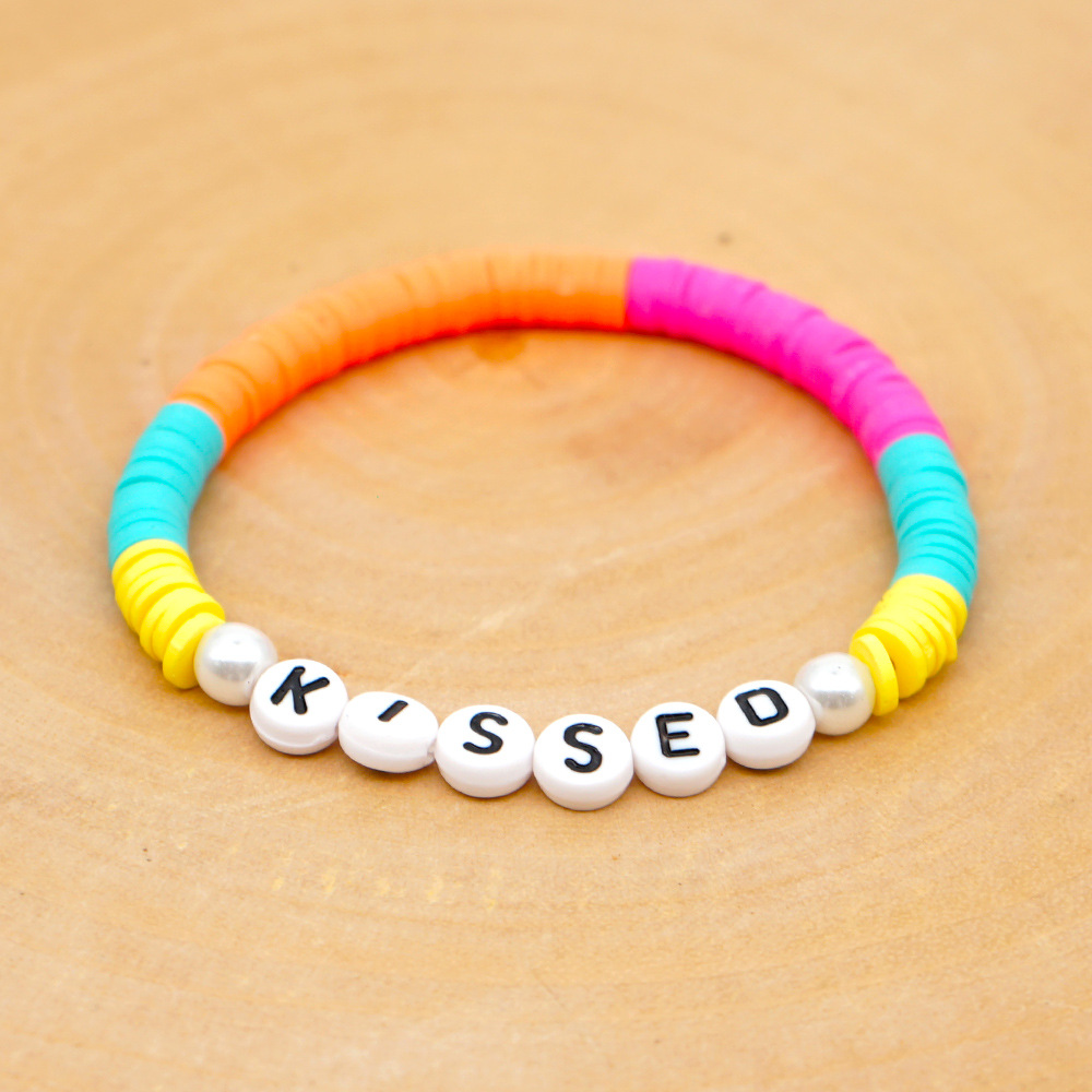 Fashion Trendy  Vacation Beach Style Color Soft Ceramic Letters Bracelet Female Jewelry Nihaojewelry Wholesale display picture 4