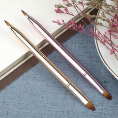 Lip brush with retractable double head, concealer and makeup brush, new red lipstick brush, single piece with cover, portable, factory supply, wholesale