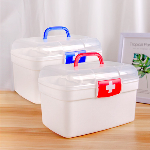 Household plastic storage box medicine box medium portable portable medicine storage box with logo printable