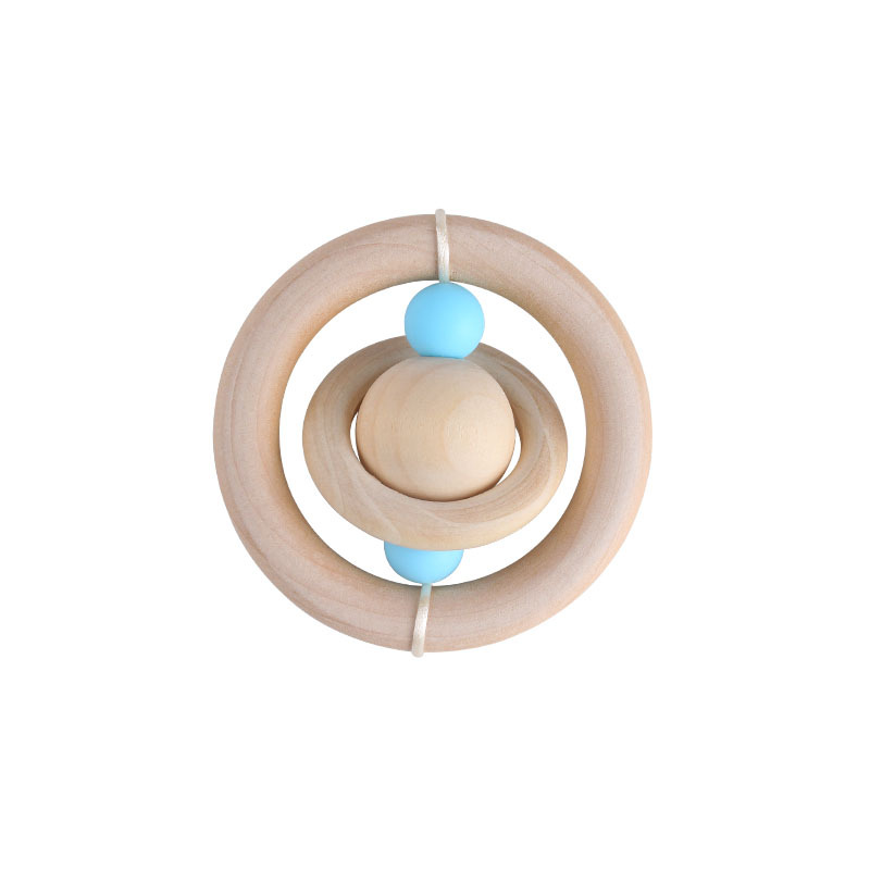 Bebé de madera mano ejercicio agarre juguete teether creativo planeta juguete bebé teether palo de juguete teether