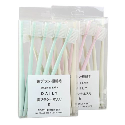 Soft bristle toothbrush with protective cover for adult household Japanese style fresh macaron with hijab Japanese style portable family pack
