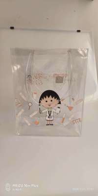 雅漾联名樱桃小丸子时尚ins透明PVC手提袋工厂定制直销可印刷logo