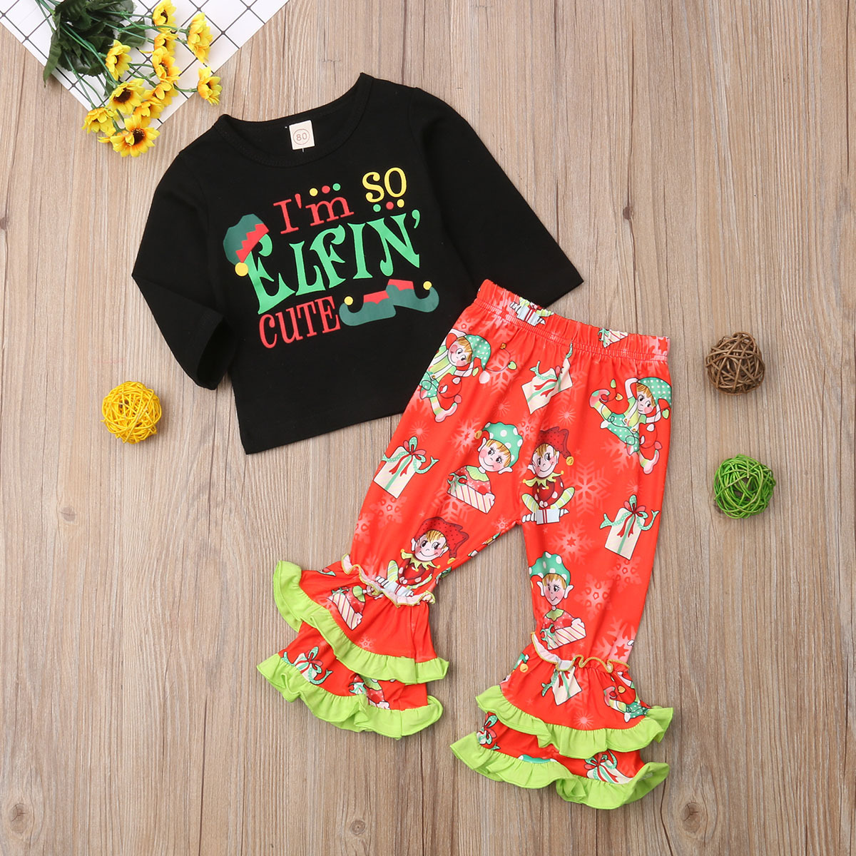 Halloween Fashion Portrait Letter Cotton Girls Clothing Sets display picture 1