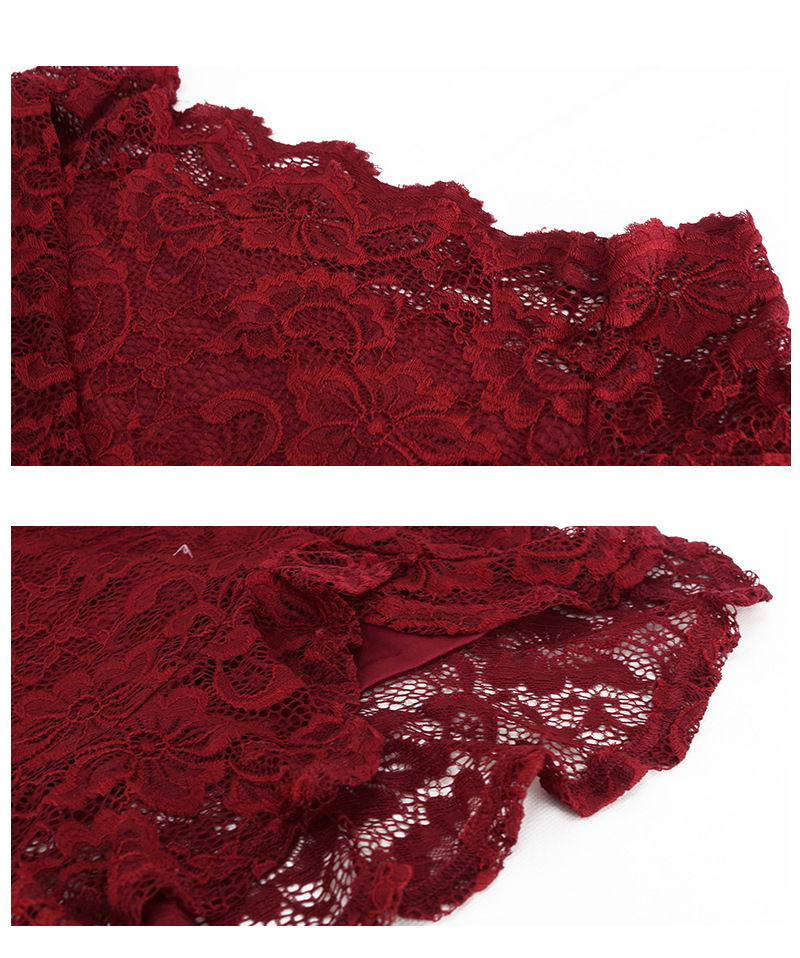 sexy one-shoulder ruffled slim lace wrap hip dress NSAL1919