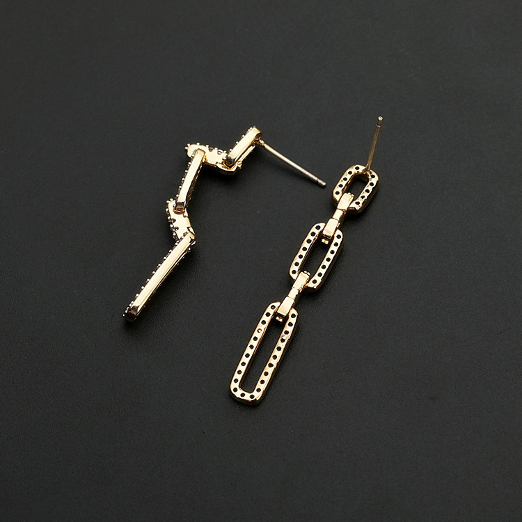 Zircon Inlay Material Drop Earrings Classification 1 Pair Quantity Street Occasion 1 Pair Glam Geometric Inlay Alloy Zircon 16K Gold Plated White Gold Plated Drop Earrings