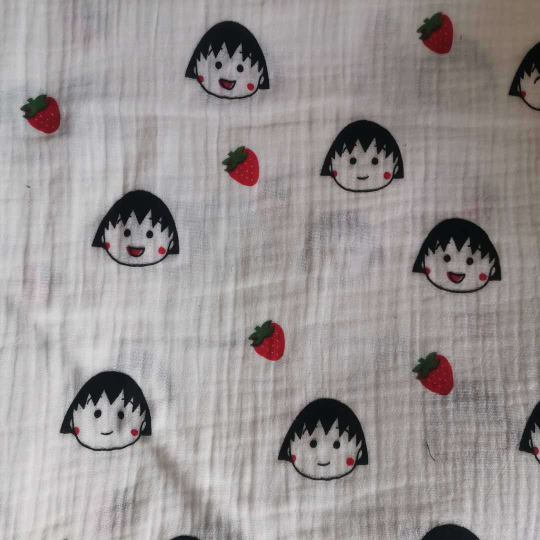 Baby class a 40s algodón de doble capa de tela de hilo de algodón lavado crepe de algodón impreso crepe ropa para el hogar tela