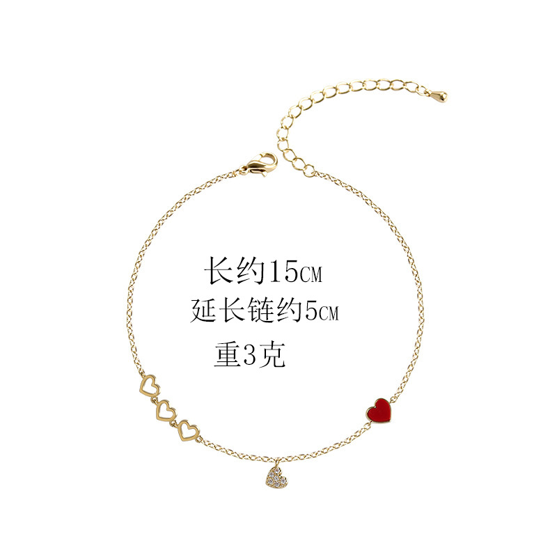 Korean new red peach heart simple  bracelet wholesalepicture10