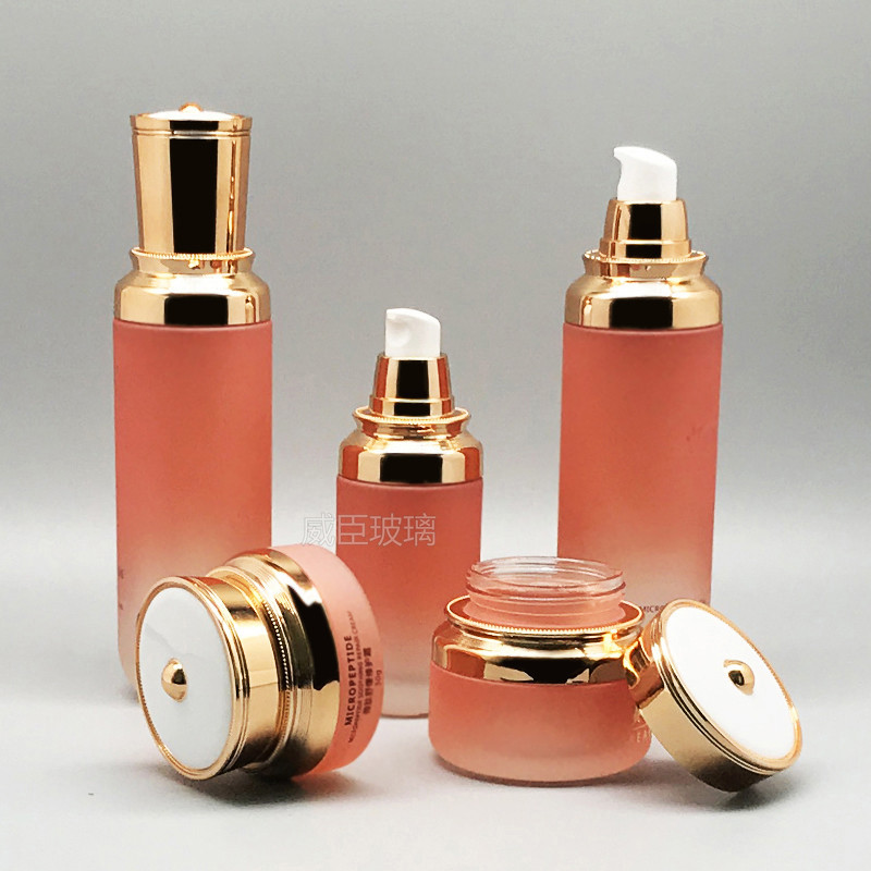 定制黑色高档化妆品玻璃瓶   乳液瓶套装 乳液按压瓶 新款膏霜瓶