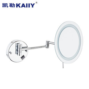 Factory direct selling bathroom folding makeup mirror with lamp LED bathroom dressing mirror hotel wall -mounted beauty mirror