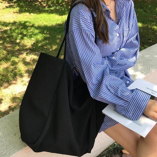 South Korean Instagram-famous canvas bag for women, single-shoulder large tote, chic, literary, student-friendly, versatile hand-held large-capacity shopping bag