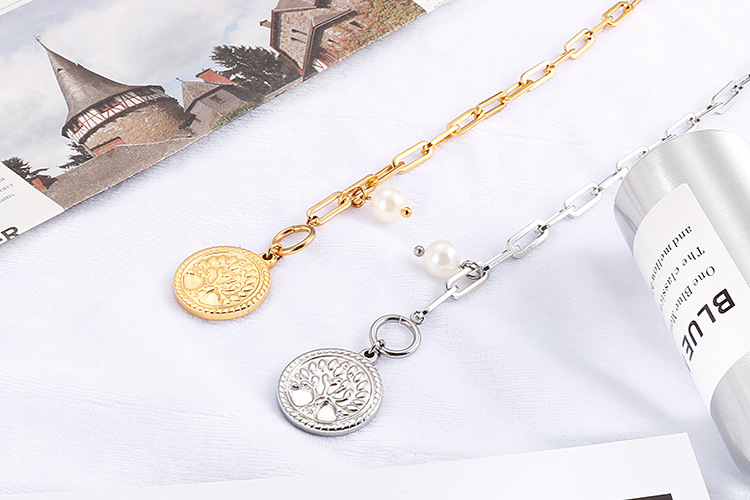 European and American New Normcore Ins Trendy Special-Interest Design Pearl Titanium Steel Womenu002