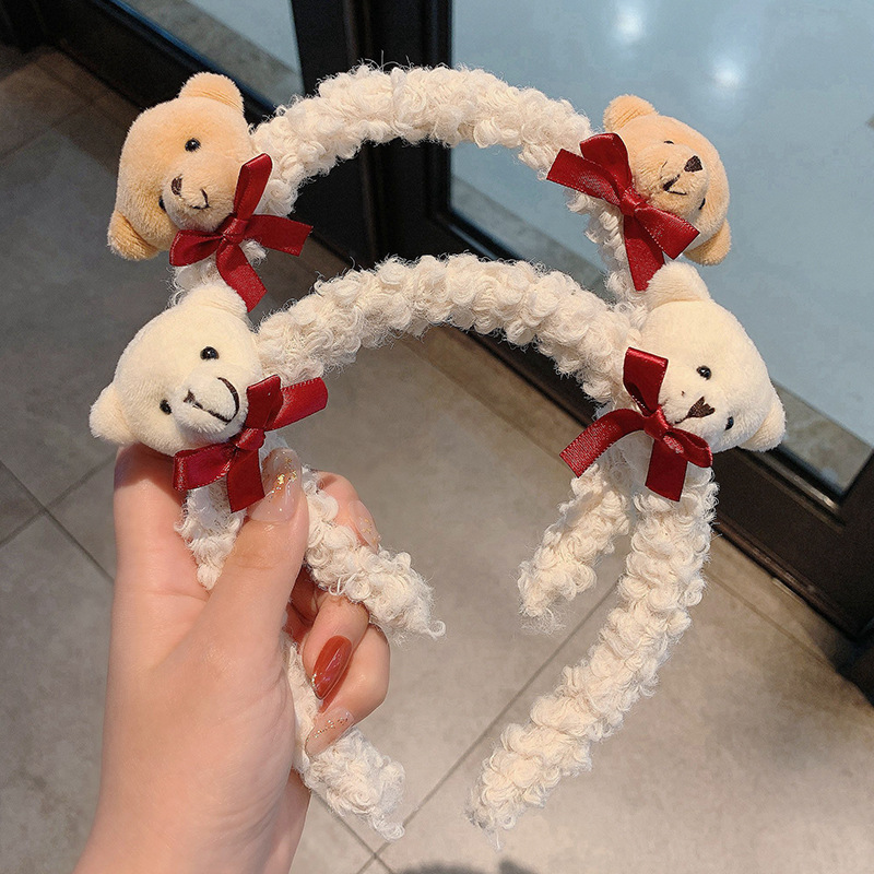 Korean New Cartoon Bear Bunny Simple And Versatile Hair Non-slip Headband Wholesale display picture 9