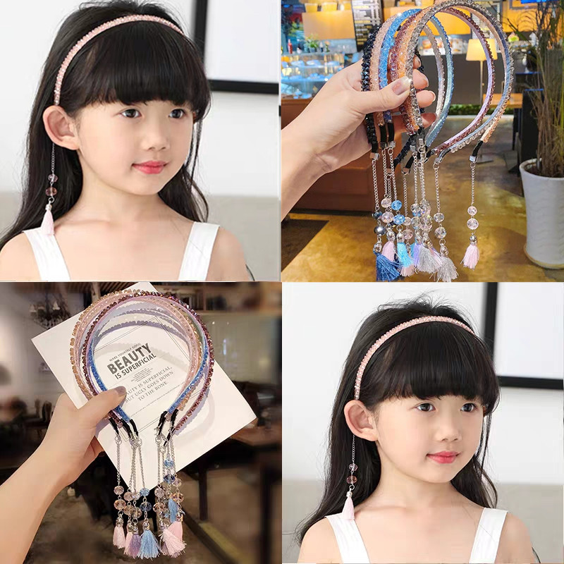 Brand Korean children's headband pearl with tassels