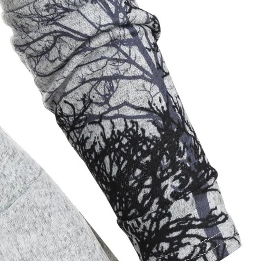 Tree Pattern Printed Hooded Dress