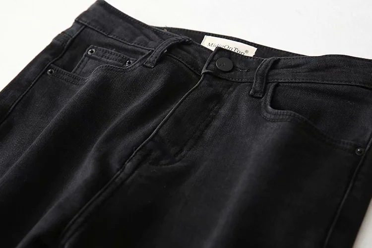 autumn and winter high waist plus fleece denim trousers NSAC14003