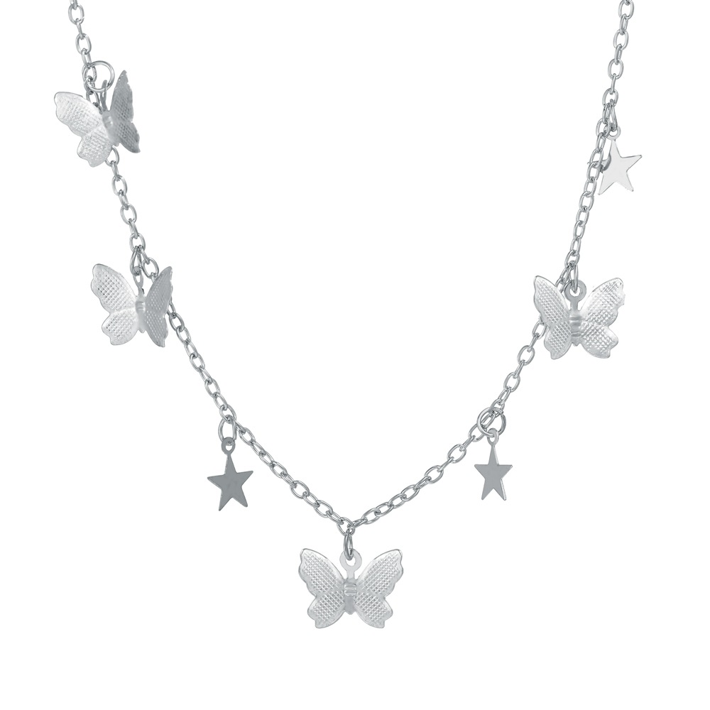 Nouveau Papillon Étoile Pendentif Créatif Rétro Alliage Métal Clavicule Chaîne Collier En Gros display picture 3