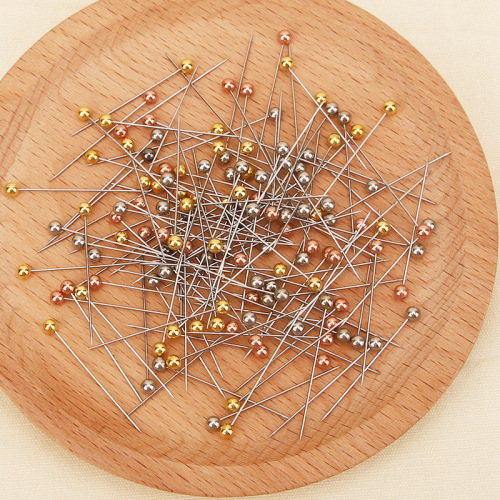 Environmentally friendly 38mm colored stainless steel pearlescent needles, pearl pins, manual positioning needles, boxed manufacturer wholesale