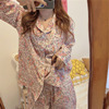 Autumn pijama for leisure, set, 2020, Korean style, long sleeve, floral print, oversize, wholesale