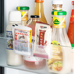 Refrigerator small item storage box kitchen seasoning organizer set of 2 hanging cosmetic storage compartments