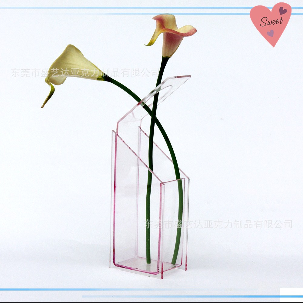 厂家定制亚克力有机玻璃透明花瓶亚克力材质居家办公装饰花瓶