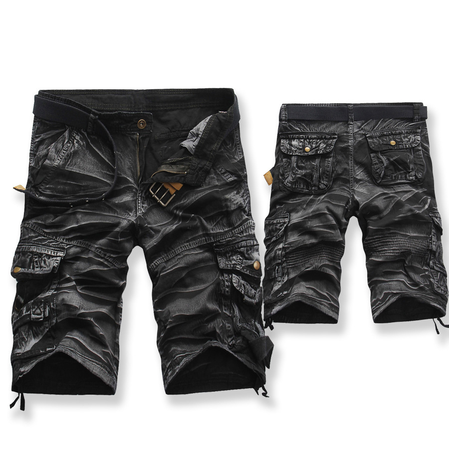 280g Weight Shorts Pants Length Cotton Fabric Type Mid Waist Waist Line Cargo Pants Pants Type Inelastic Elasticity Holiday, Street Occasion Loose Fit Type Solid Color Pattern Summer Season Men's Gender Casual Style Men's Solid Color Casual Loose Men's Bottoms 3