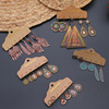 Retro accessory, earrings with tassels, set, wholesale, 3 pair