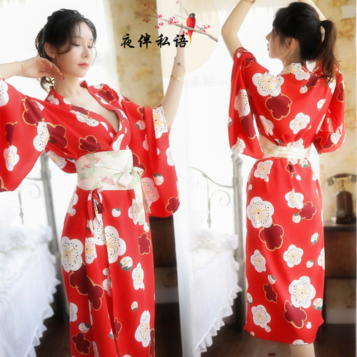 Sexy underwear Japanese kimono women's long catwoman sauna sauna kimono sexy suit seductive ladies chiffon
